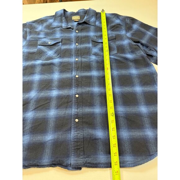 Schmidt Blue & Black Plaid Long Sleeve Button-Up Shirt Size 2XL (bin KK133) - Picture 3 of 8